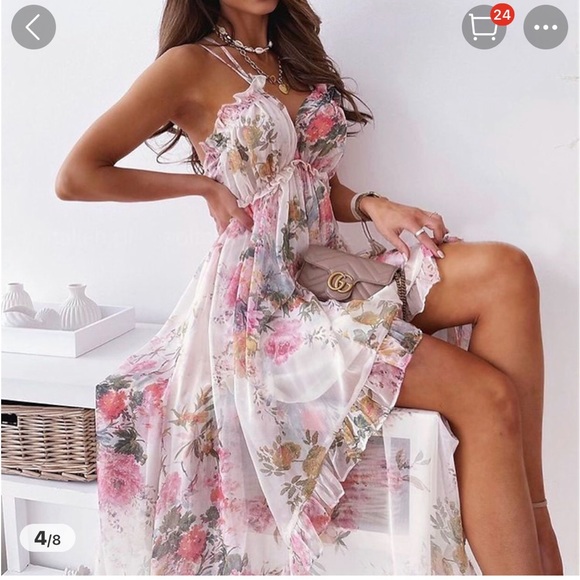 Brand New Never Worn Sexy Chiffon Dress - Picture 6 of 6